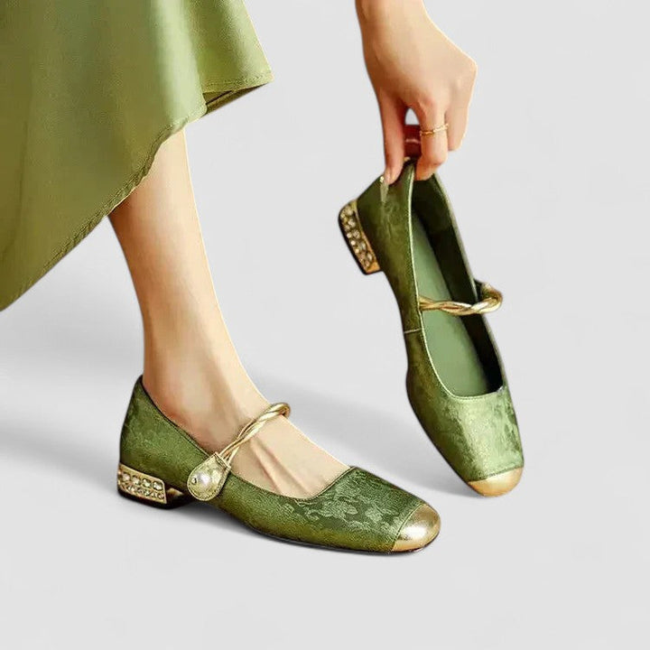 DELAUNAY | Babies Satinées Talon Bijou Camille