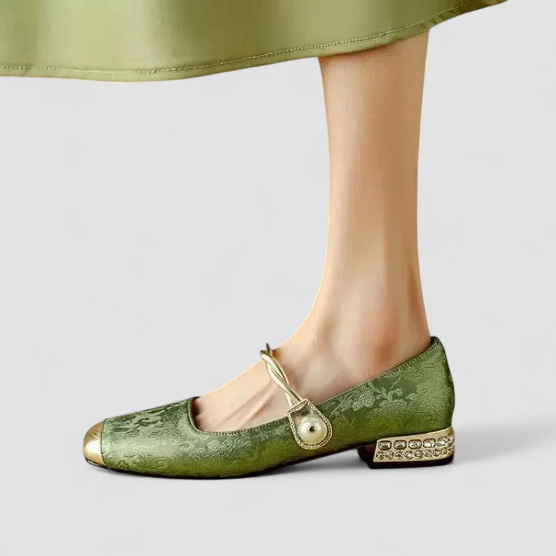 DELAUNAY | Babies Satinées Talon Bijou Camille