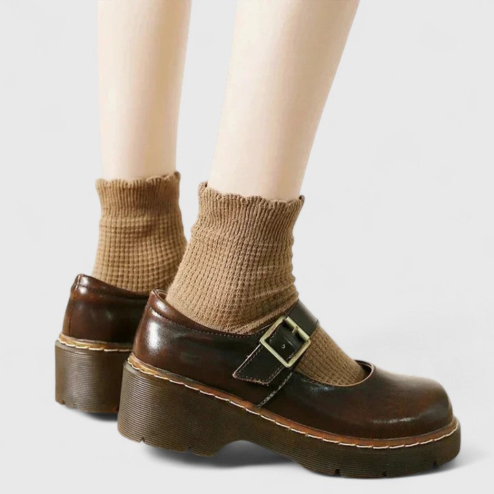 DELAUNAY | Babies Plateforme Cuir Aveline
