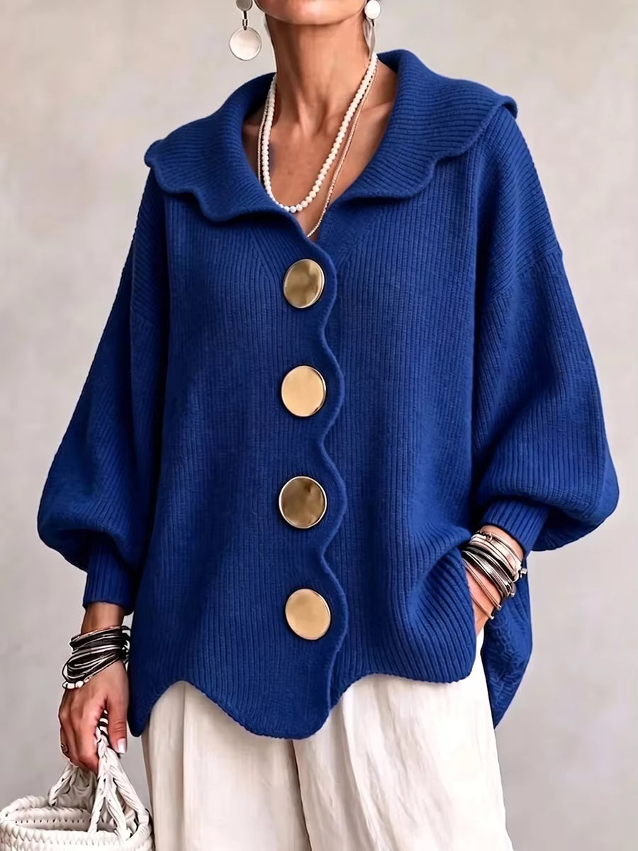 Elara | Gilet boutonné en maille côtelée
