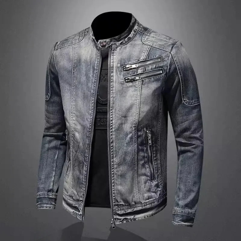 Blouson Motard Délavé