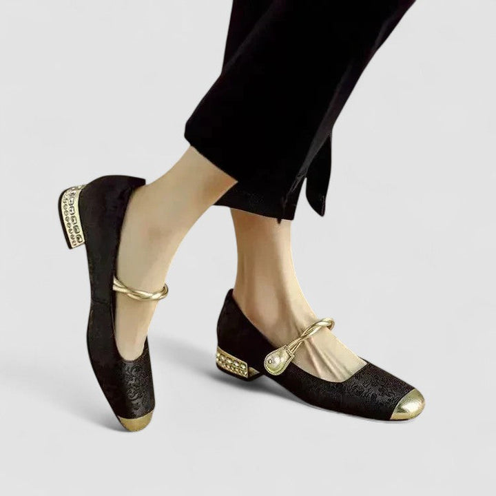 DELAUNAY | Babies Satinées Talon Bijou Camille