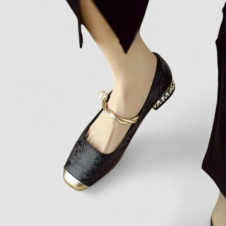 DELAUNAY | Babies Satinées Talon Bijou Camille