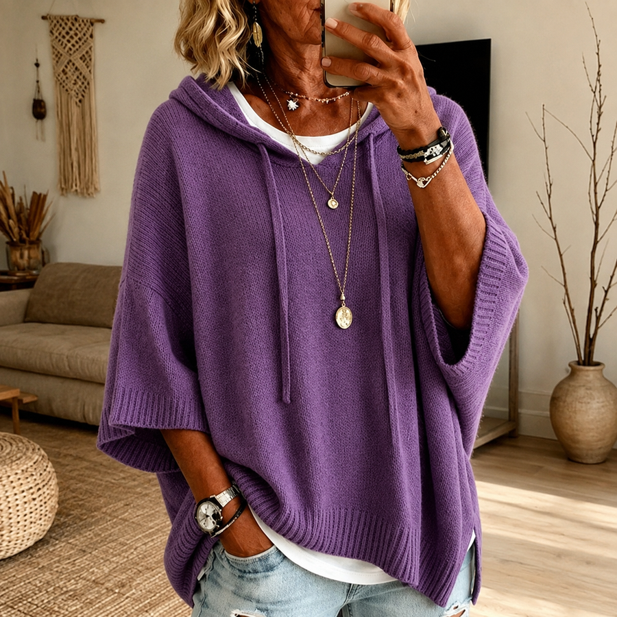 Elodie – Poncho Pull Violet