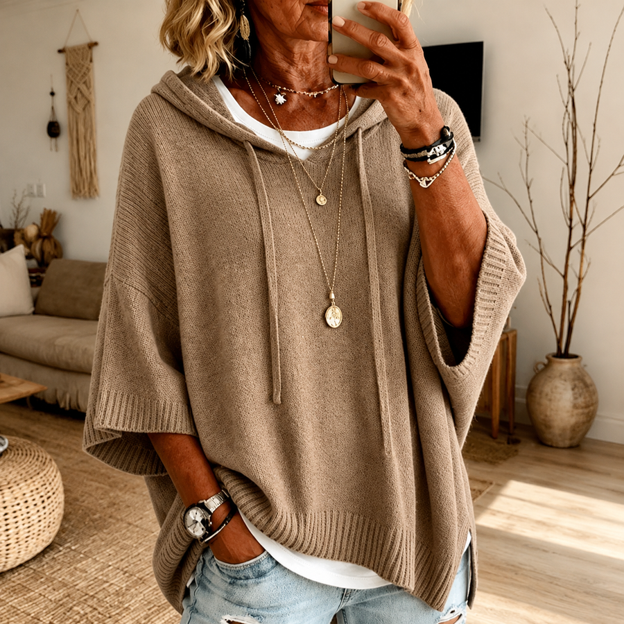 Manon – Poncho Pull Taupe