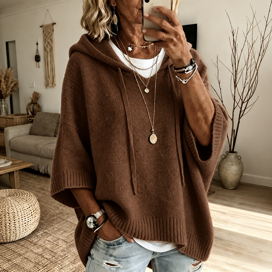 Louise – Poncho Pull Marron
