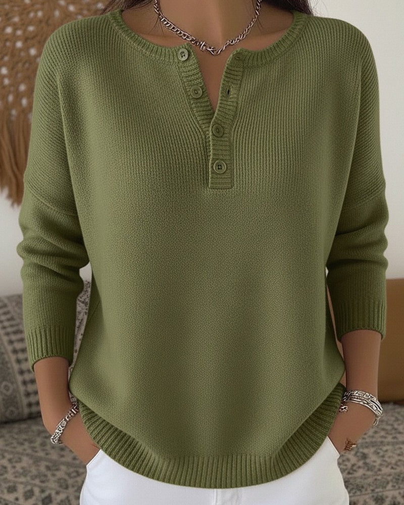 DELAUNAY | Pull Henley Encolure Boutonnée Amélie