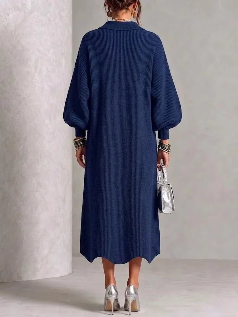 Sienna - Robe longue à manches longues boutonnée