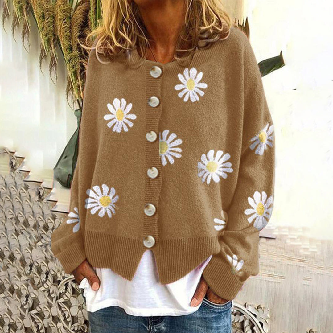 DELAUNAY | Cardigan Fleurs Marguerites Sandrine