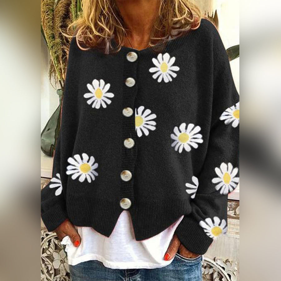 DELAUNAY | Cardigan Fleurs Marguerites Sandrine