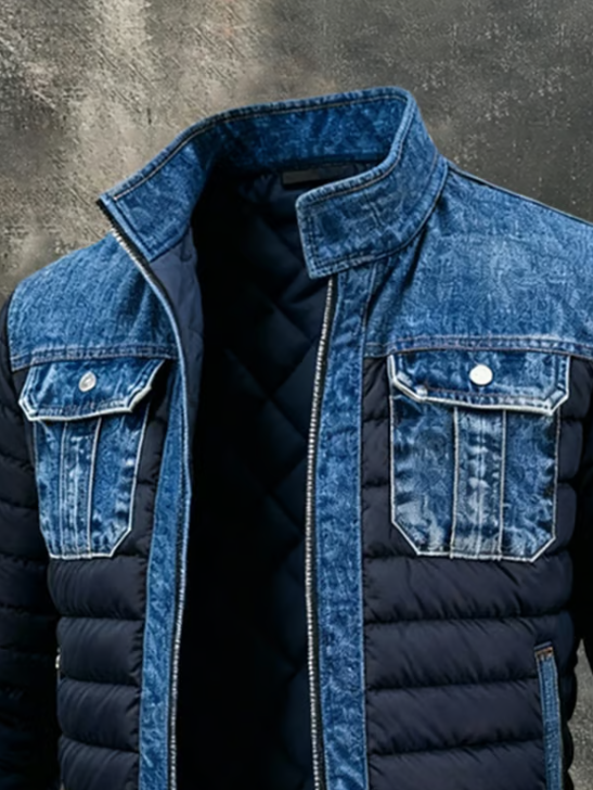 Delaunay | Veste hybride en matière texturée matelassée