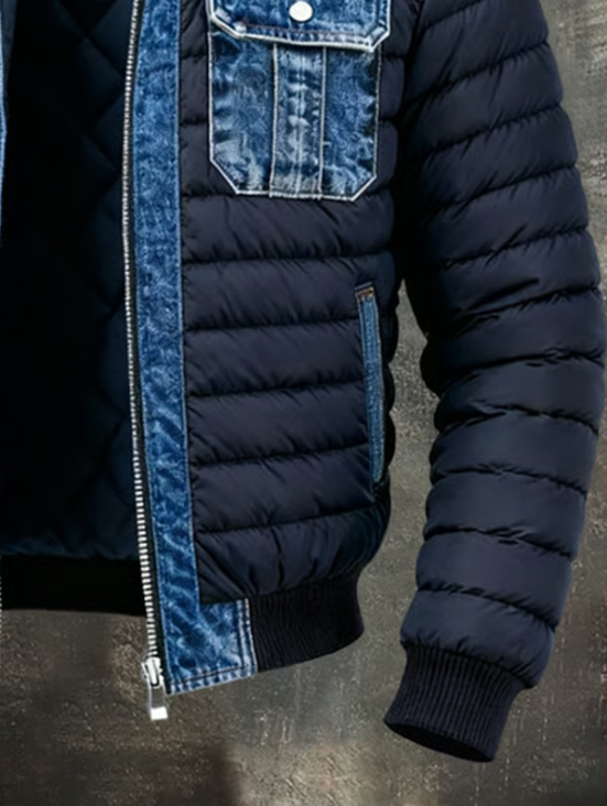 Delaunay | Veste hybride en matière texturée matelassée