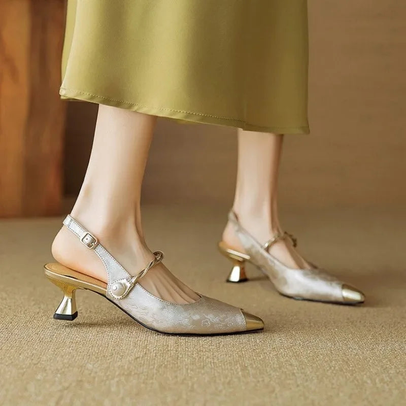 Delaunay | Escarpins Slingback Perle Torsadée Martine