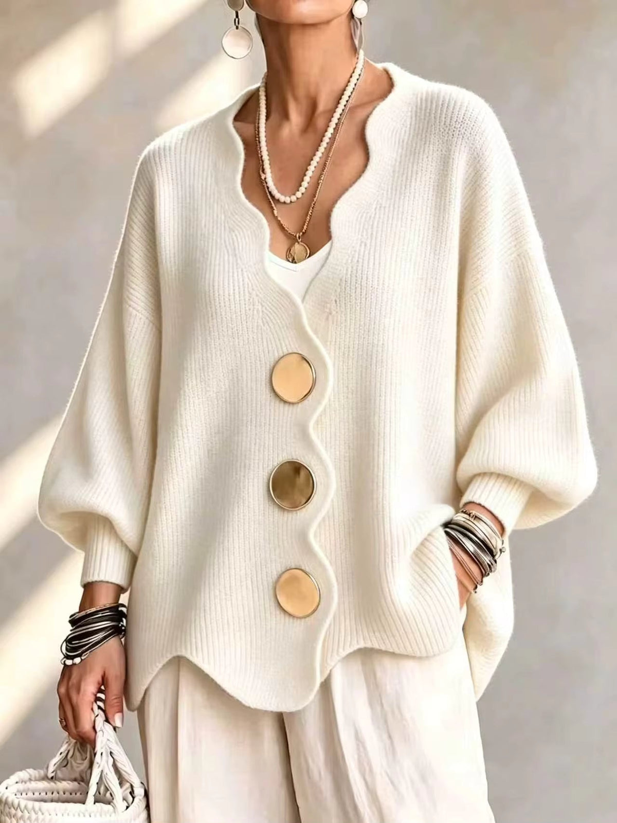 Madison - Gilet en maille à boutons amples