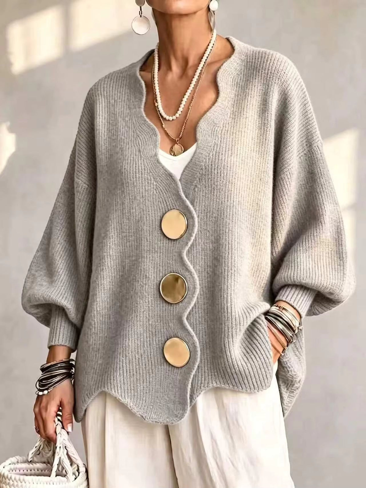 Madison - Gilet en maille à boutons amples