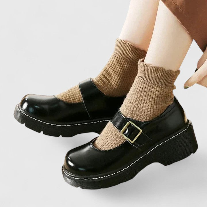 DELAUNAY | Babies Plateforme Cuir Aveline