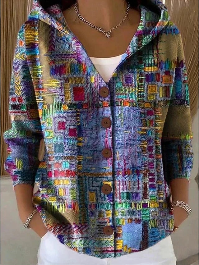 Delaunay | Gilet Capuche Imprimé Artistique Brigitte