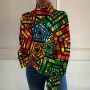 DELAUNAY | Pull Col Montant Vitrail Coloré Christine