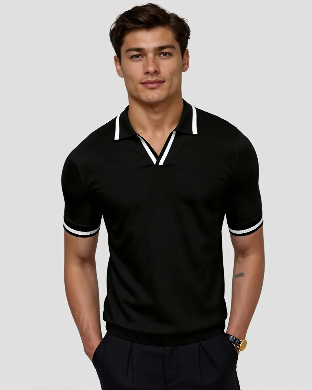 DELAUNAY | Polo sur Mesure en Piqué avec Détails Contrastants