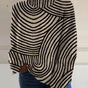 DELAUNAY | Pull Col Drapé Rayures Graphiques Charlotte