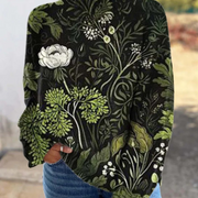 DELAUNAY | Pull Col Montant Botanique Vert Sylvie
