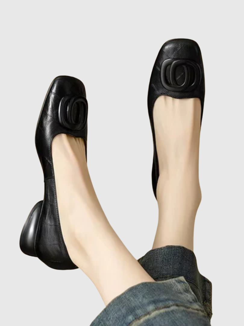 DELAUNAY | Ballerines en Cuir Bout Carré Margot