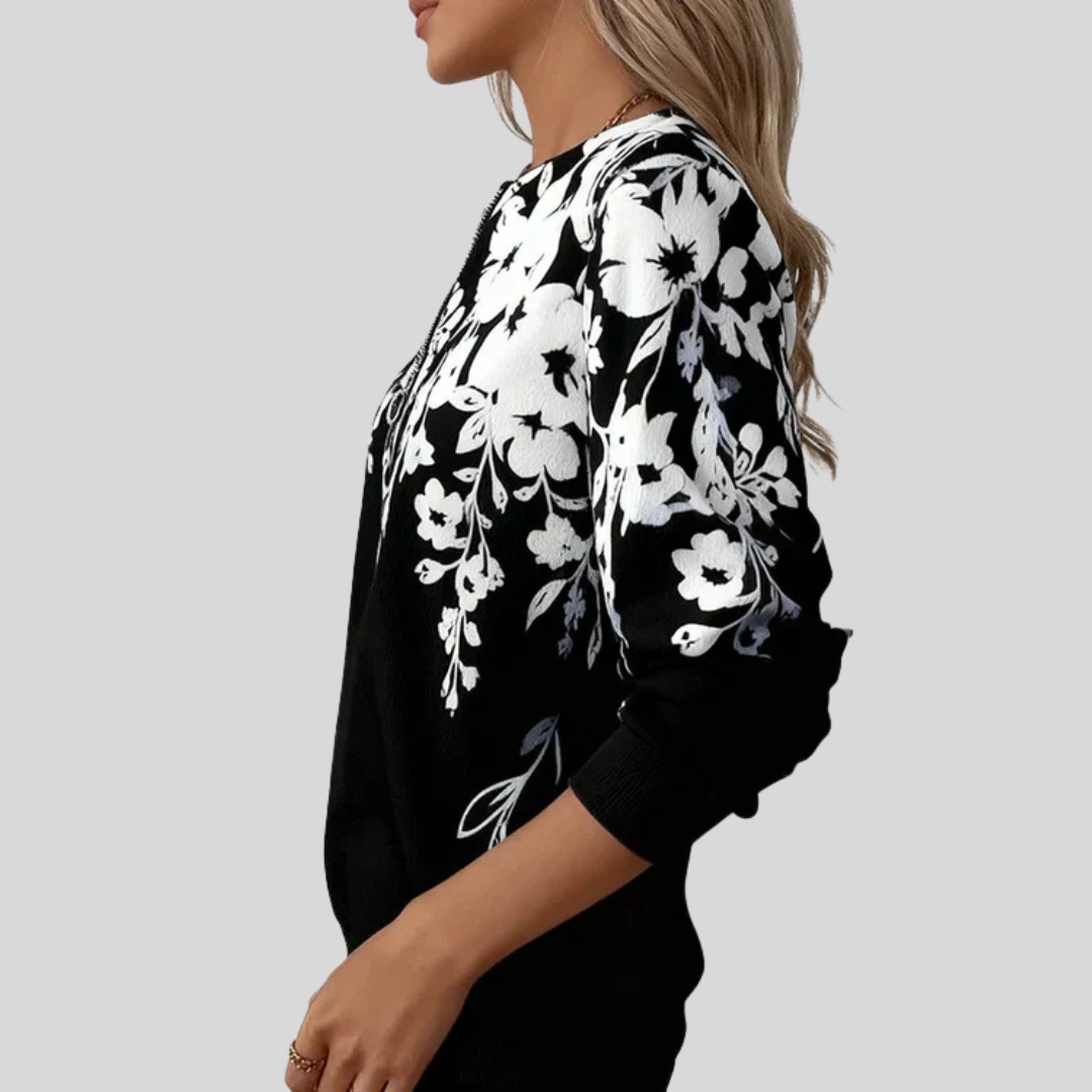 Crimson™ | Sweat zippé à imprimé floral