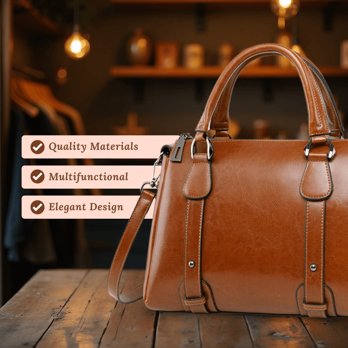 Valeria | Sac Satchel à Fermeture Zippée Supérieure