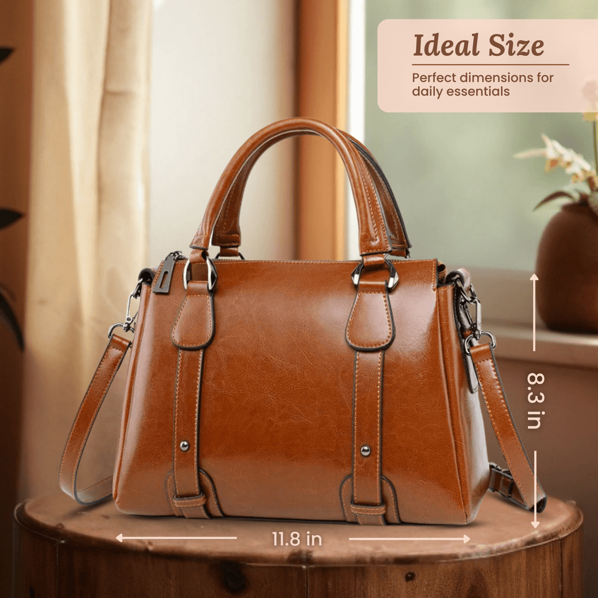 Valeria | Sac Satchel à Fermeture Zippée Supérieure