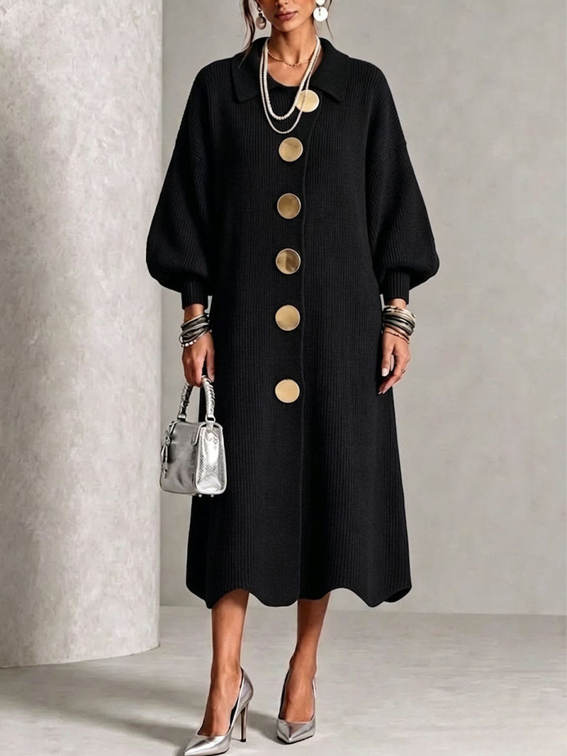 Sienna - Robe longue à manches longues boutonnée