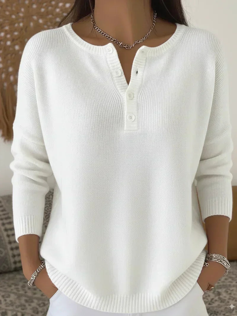 DELAUNAY | Pull Henley Encolure Boutonnée Amélie