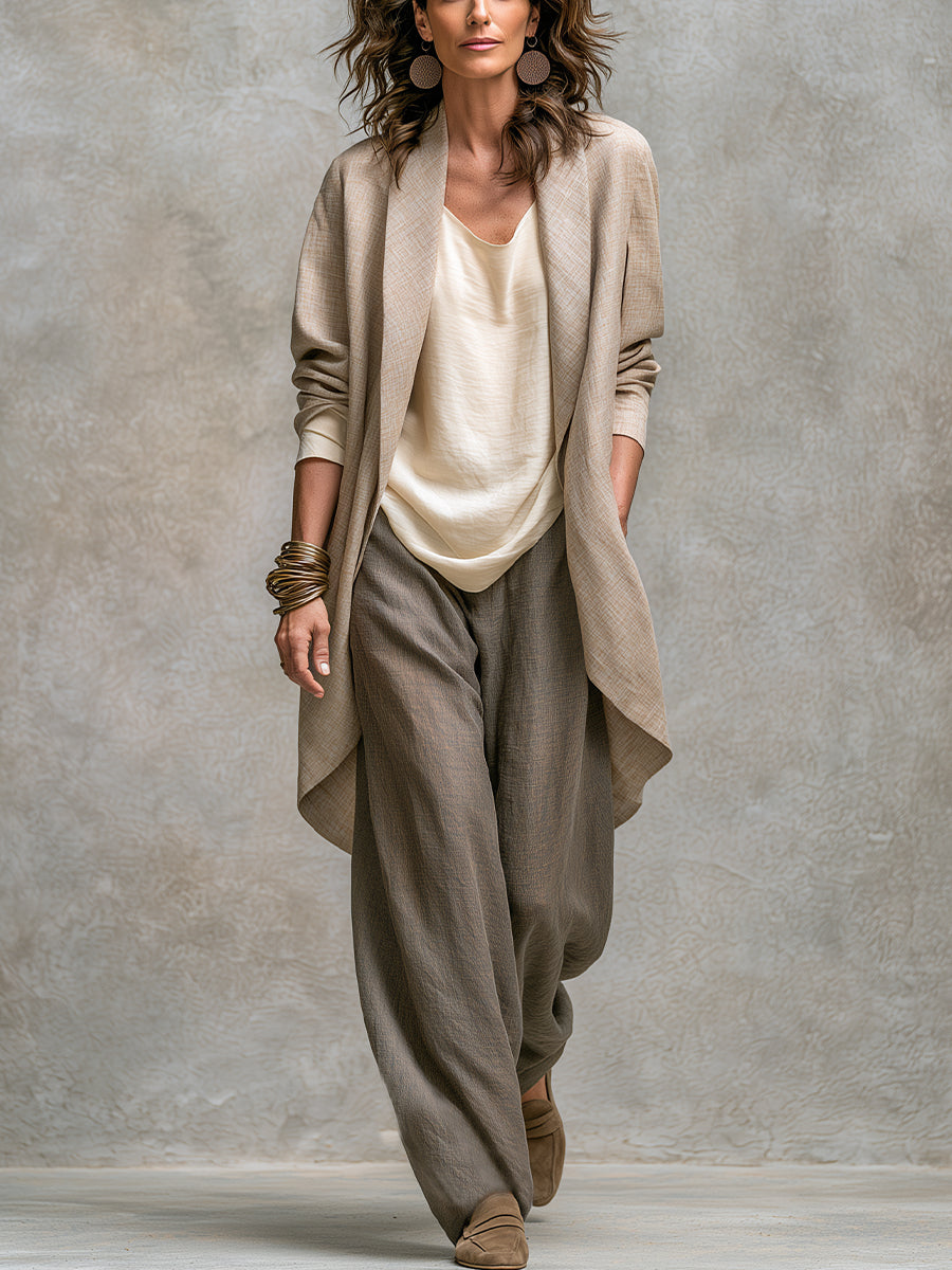 Eliana | Ensemble Trois Pièces Pantalon Large