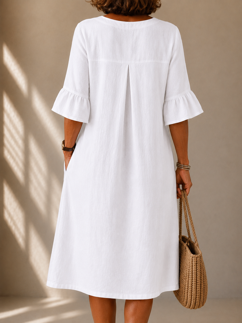 DELAUNAY | Robe Boutonnée Manches Corolle Nicole