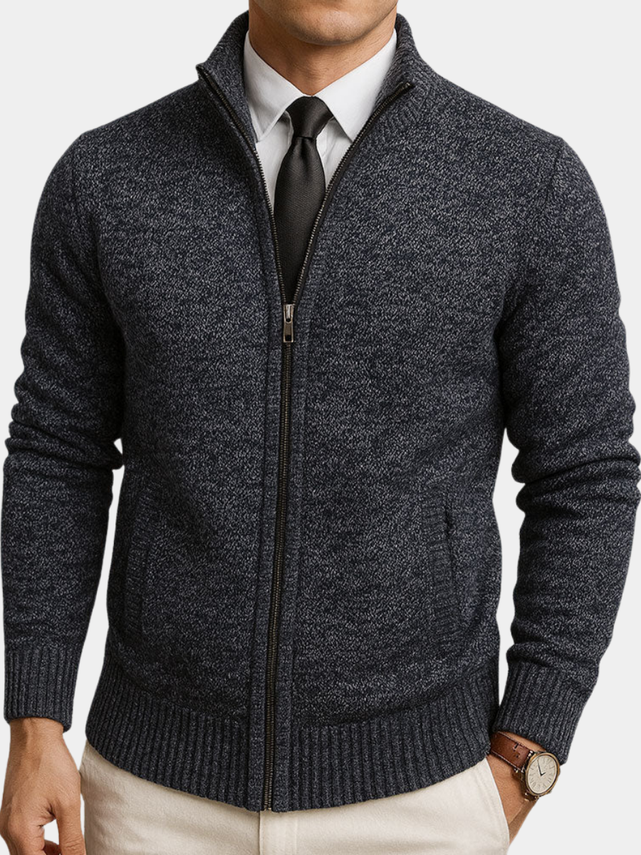 DELAUNAY | Cardigan Zippé Col Montant Henri