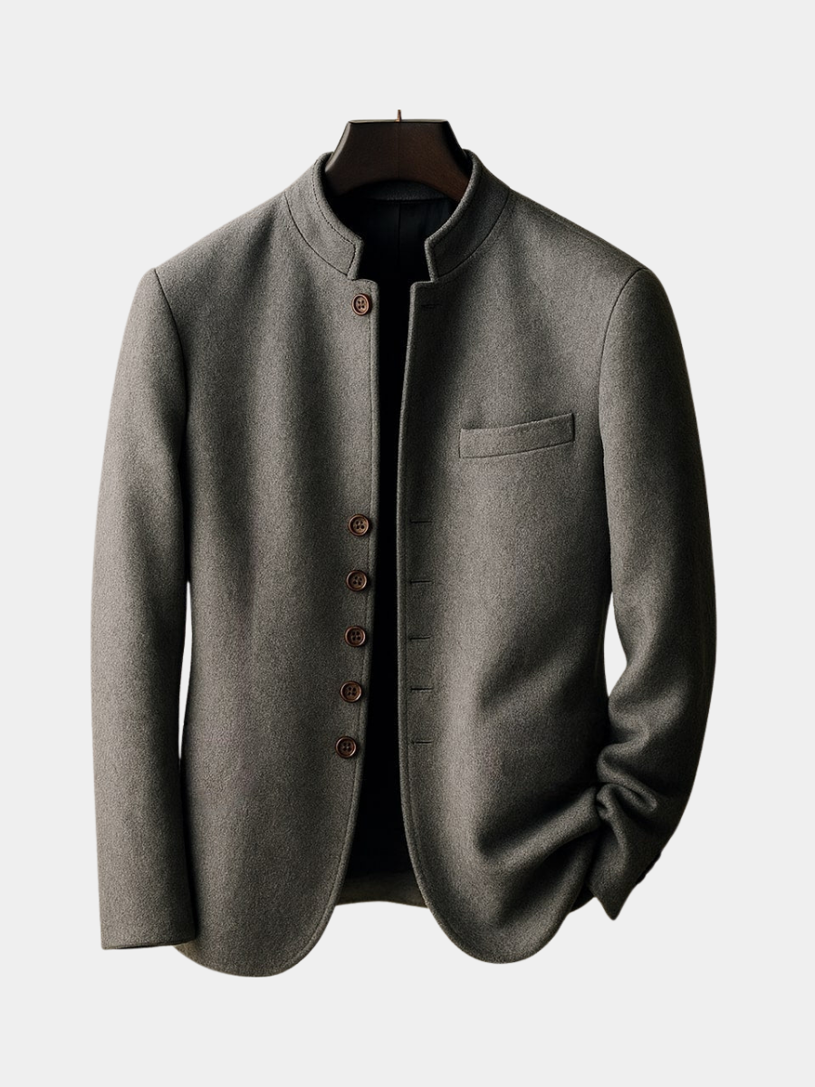 DELAUNAY | Veste en Laine avec Col Droit