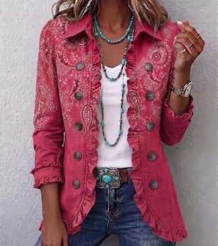 DELAUNAY | Veste Paisley Rose à Volants Monique