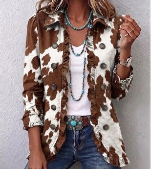 DELAUNAY | Veste Imprimé Vache à Volants Chloé