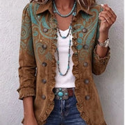 DELAUNAY | Veste Paisley Turquoise à Volants Nicole