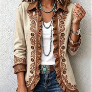 DELAUNAY | Veste Arabesques Crème à Volants Camille