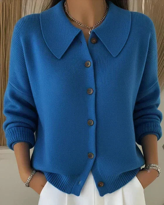 Vega | Gilet en Tricot avec Col Chemise