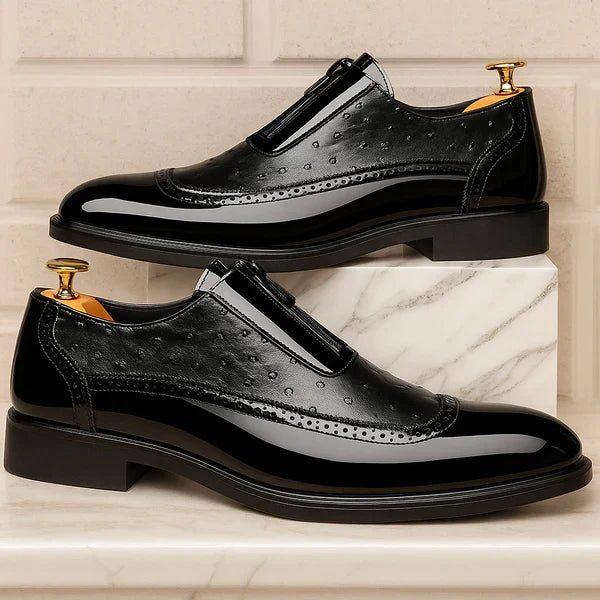 Chaussures Oxford en cuir d'autruche