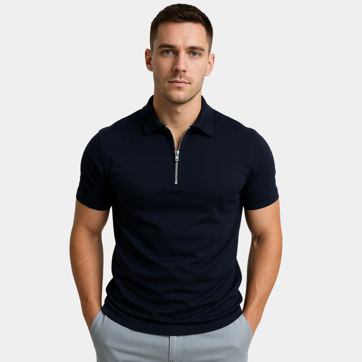 DELAUNAY | Polo Moderne avec Zip Mi-Haut