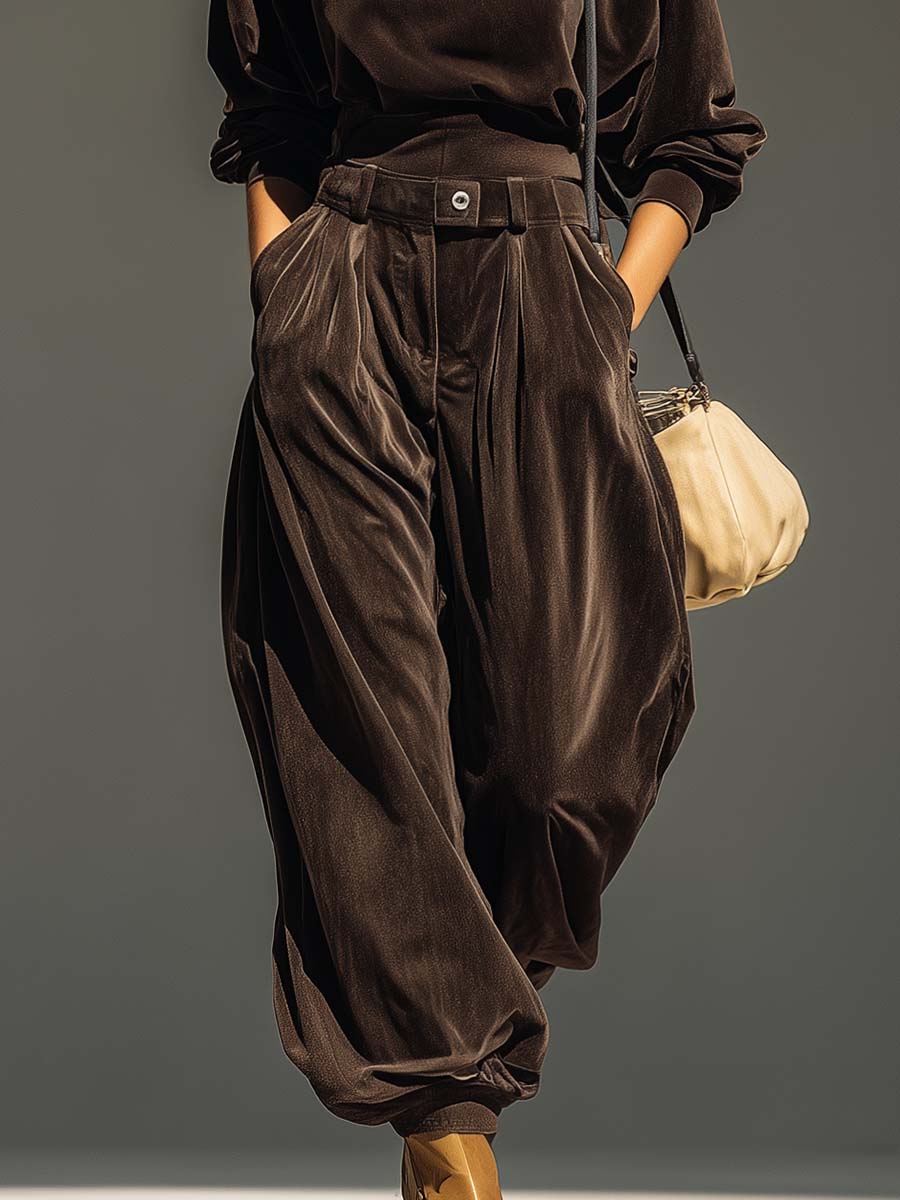 Ensemble sweat à capuche vintage doux et pantalon ample