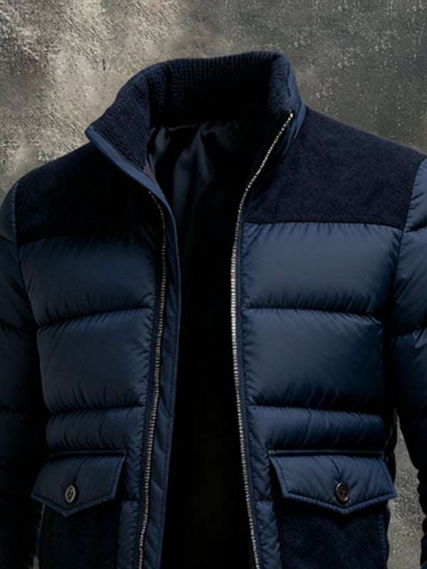 Andreas | Doudoune matelassée homme pour l'hiver avec col côtelé
