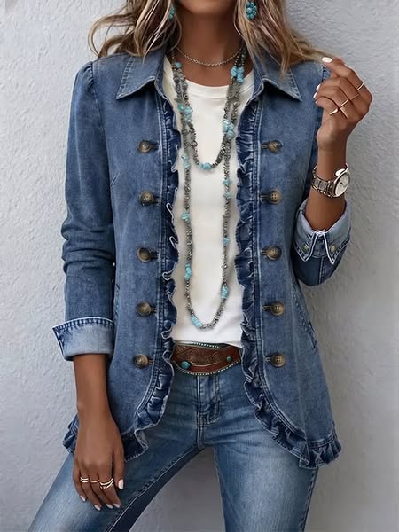 DELAUNAY | Veste en Jean à Volants Catherine