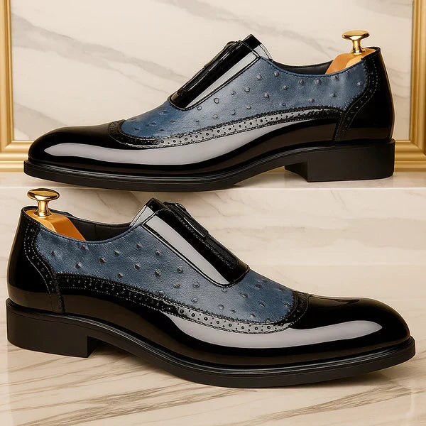 Chaussures Oxford en cuir d'autruche