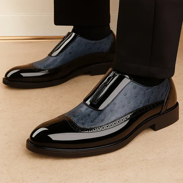 Chaussures Oxford en cuir d'autruche