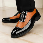 Chaussures Oxford en cuir d'autruche