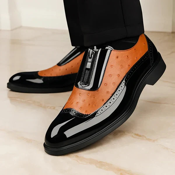 Chaussures Oxford en cuir d'autruche