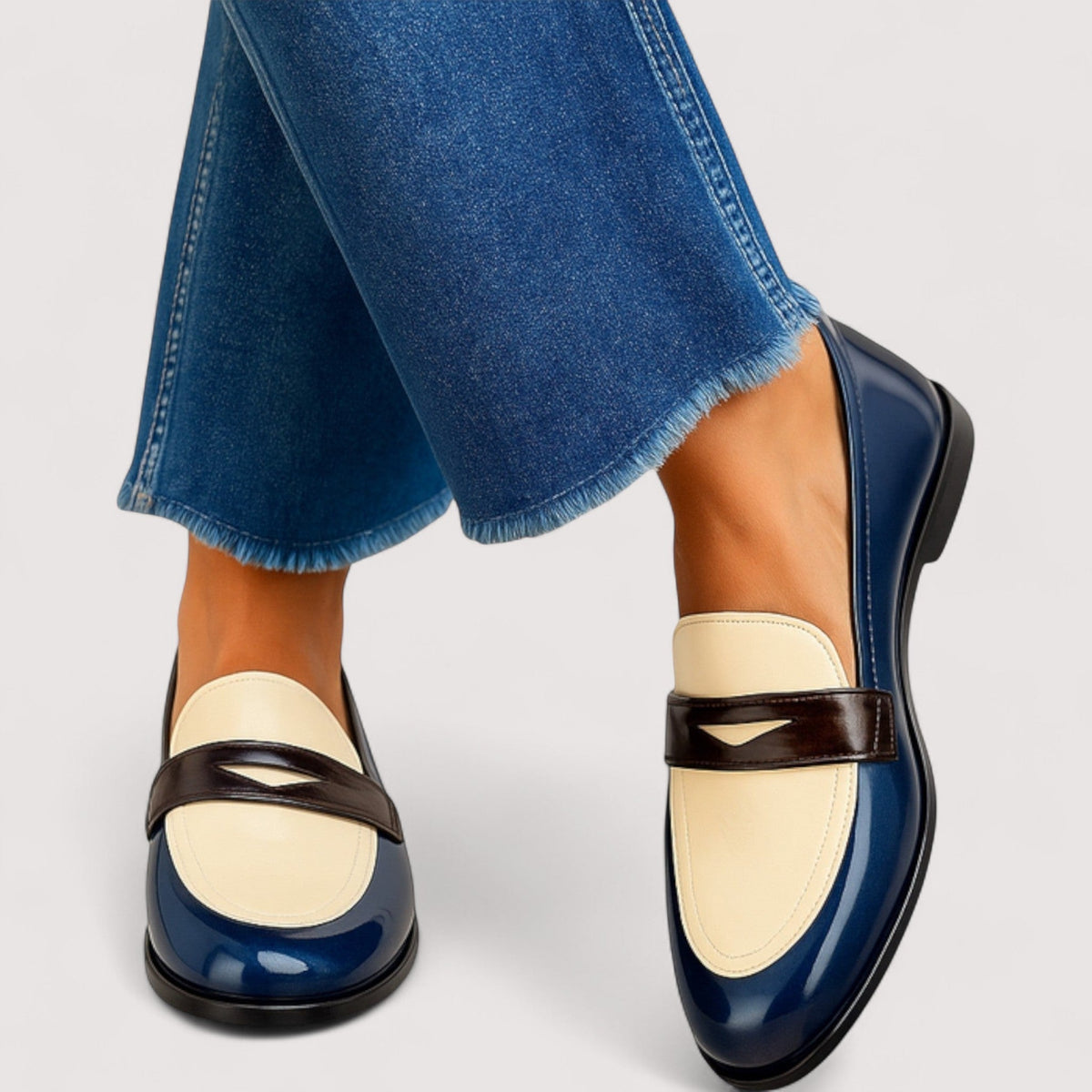 DELAUNAY | Mocassins Bicolores Vernis Nathalie